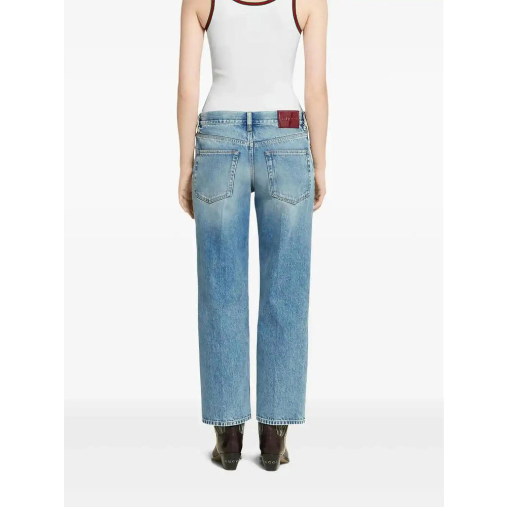 Gucci Blue Denim - Straight-Leg Jeans Women