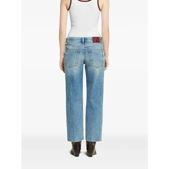Gucci Blue Denim - Straight-Leg Jeans Women