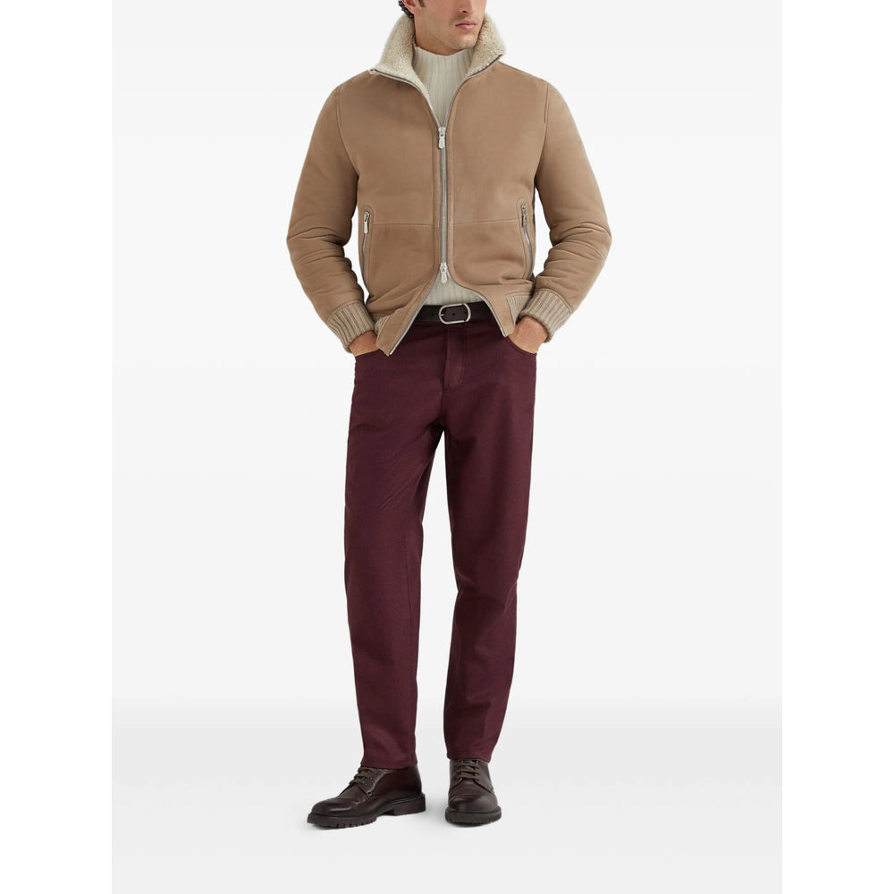 Brunello Cucinelli Brown Jackets - Leather Jackets Men