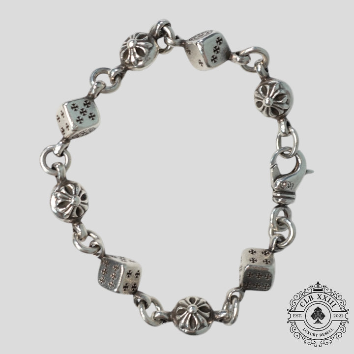 Chrome Hearts Dice and Crossball Bracelet in Silver