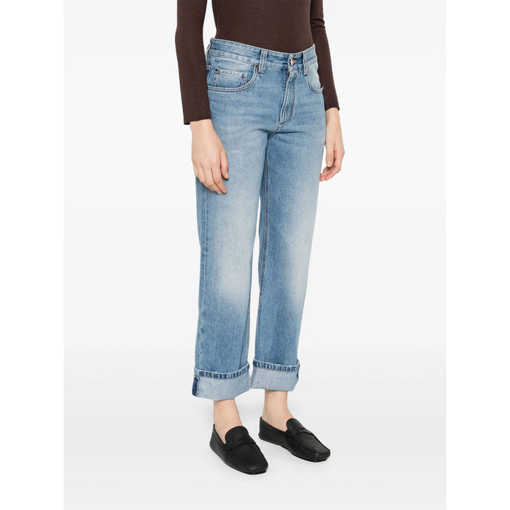 Brunello Cucinelli Blue Denim - Straight-Leg Jeans Women
