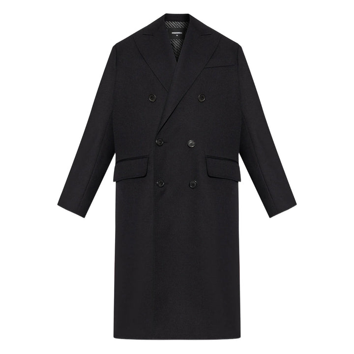 Dsquared2 Black Coats - Double Breasted Coats Men