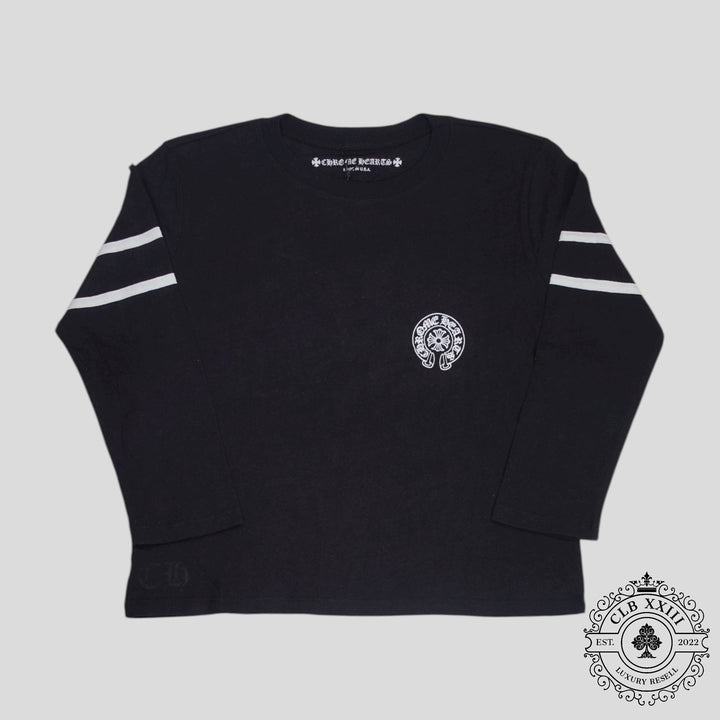 Chrome Hearts 33 Horseshoe Logo Women's Long Sleeve Tee in Black