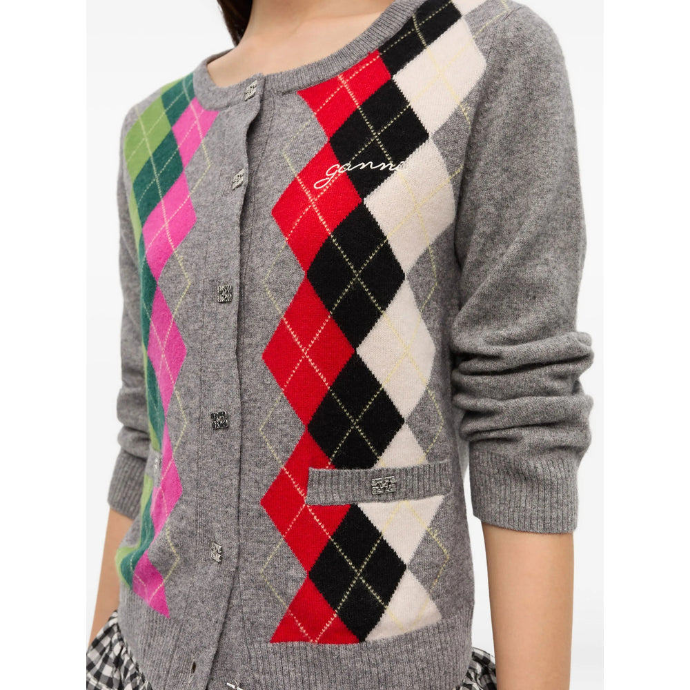 Ganni Grey Knitwear - Cardigans Women
