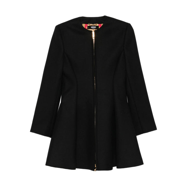 Versace Black Coats - Single Breasted Coats Women