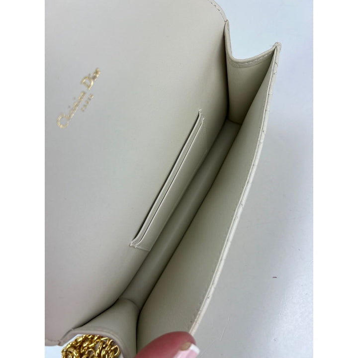 Christian Dior Caro Cannage white leather belt bag clutch – STORE 7994