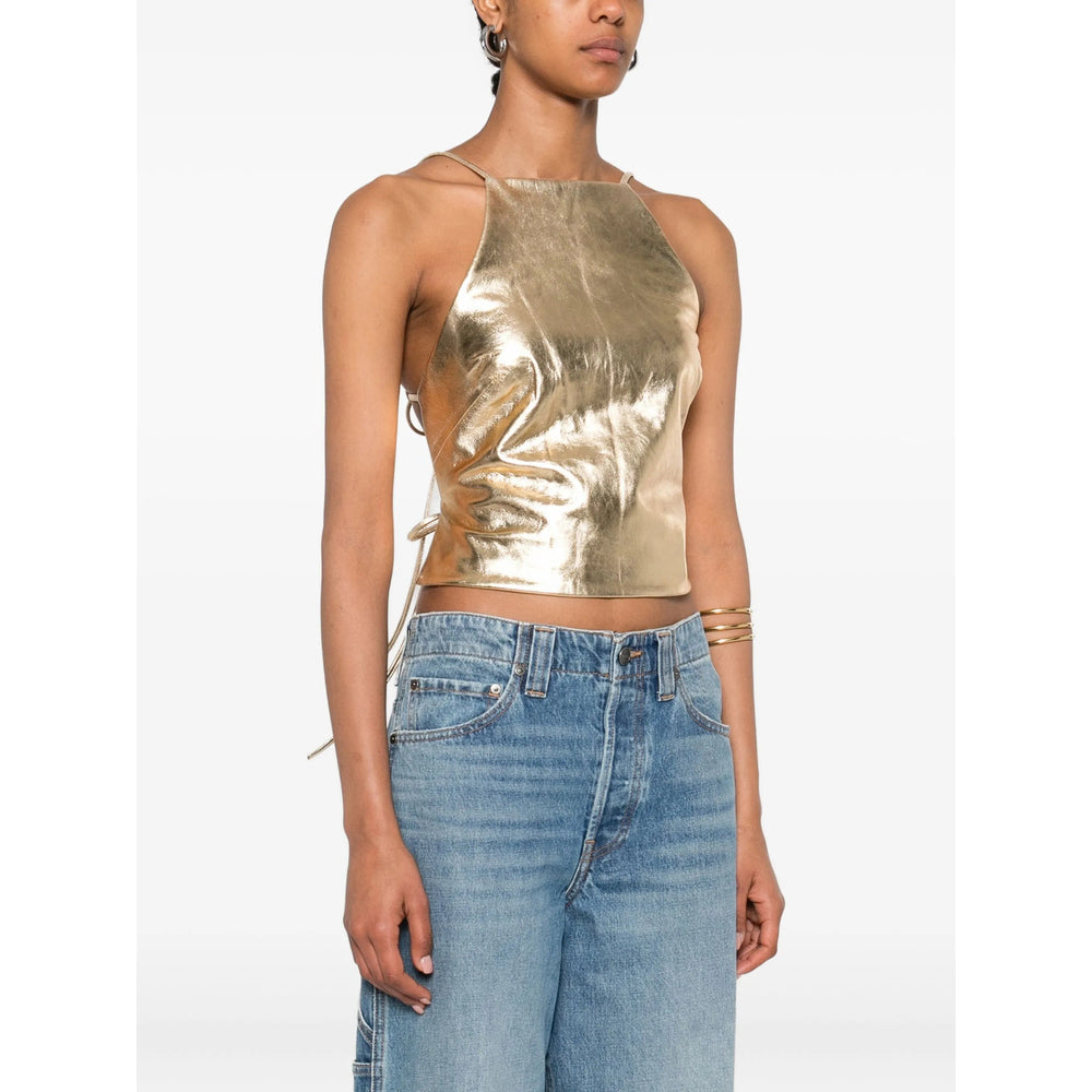 Cult Gaia Gold Tops - Vests & Tank Tops Women