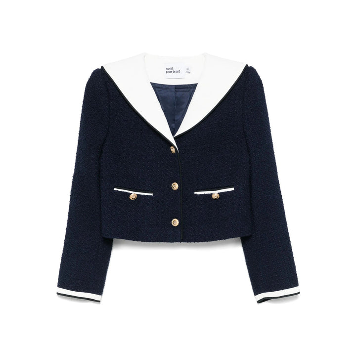Self-Portrait Blue Jackets - Cropped Jackets Women