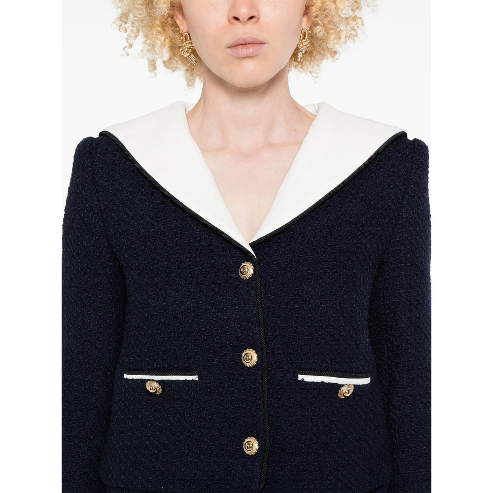 Self-Portrait Blue Jackets - Cropped Jackets Women