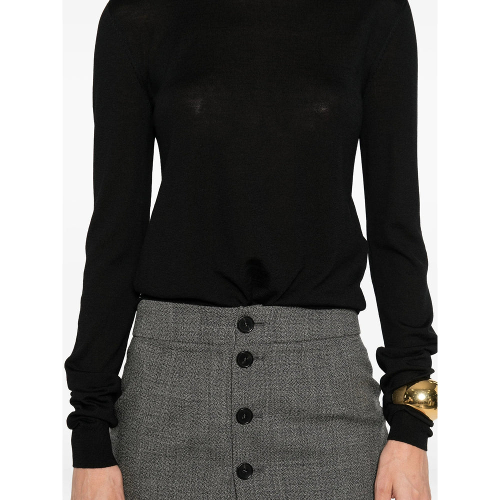 Saint Laurent Black Tops - Sweatshirts Women