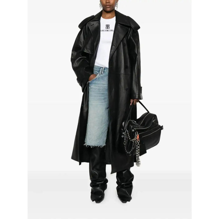 Balenciaga Black Coats - Leather Coats Women