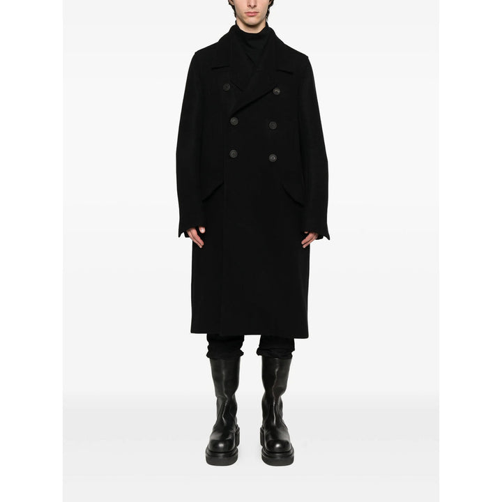 Rick Owens Black Coats - Double Breasted Coats Men