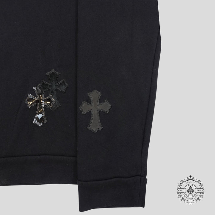 Chrome Hearts Pony Hair Quarter Zip in Black