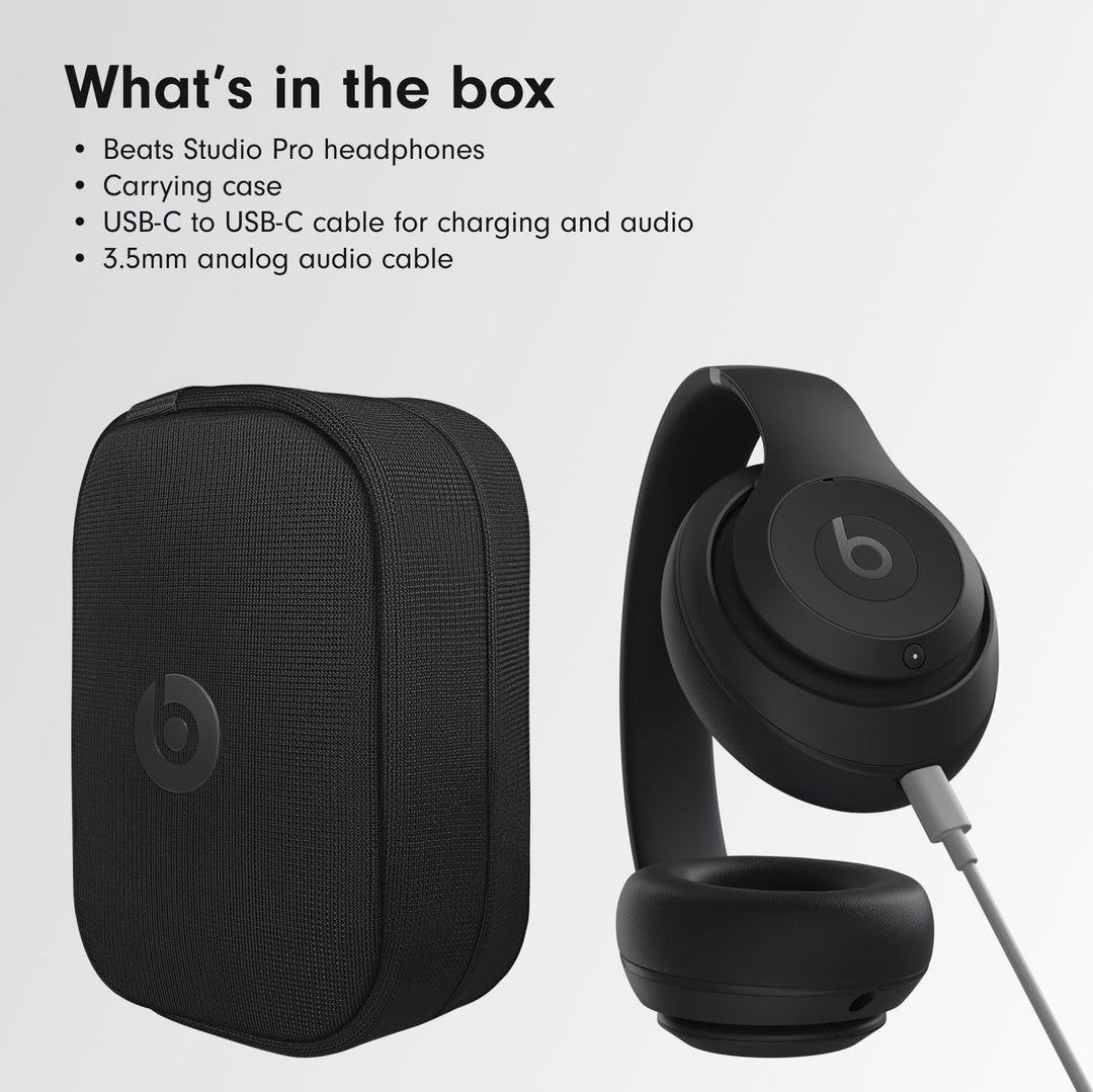 Beats Studio Pro Premium Wireless Over-Ear Headphones- Up to 40-Hour Battery Life, Active Noise Cancelling, Great for Travel &amp; Commuting, USB-C Lossless Audio, Apple &amp; Android Compatible -Black (Refurbished)