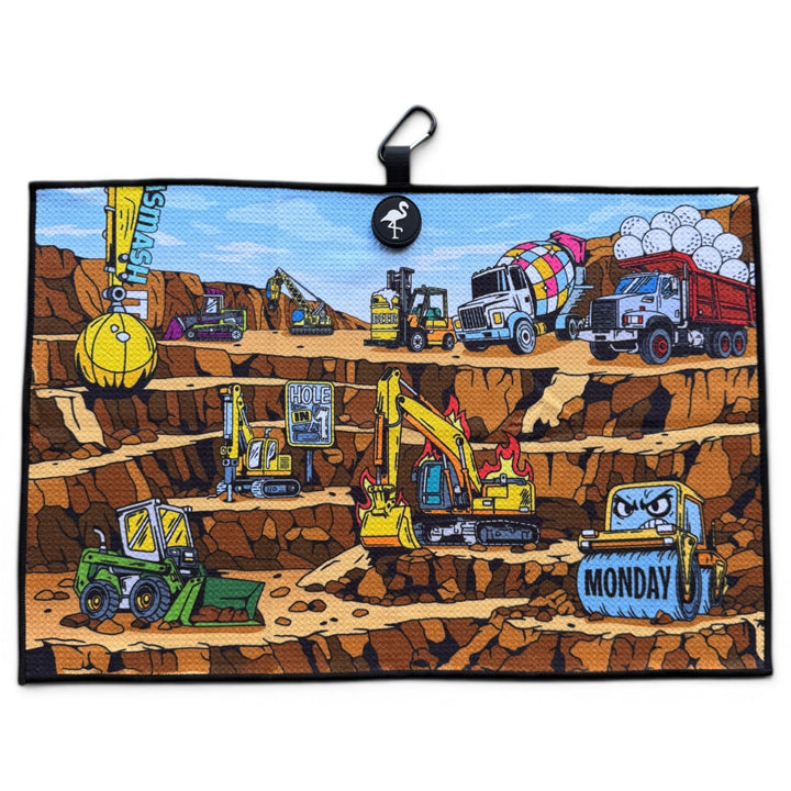 The Wrecking Crew Golf Towel | 24” x 16” Microfiber Towel | Magnetic Clip &amp; Carabiner | Premium Golf Accessory