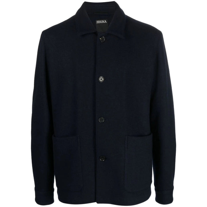 Zegna Blue Jackets - Shirt Jackets Men