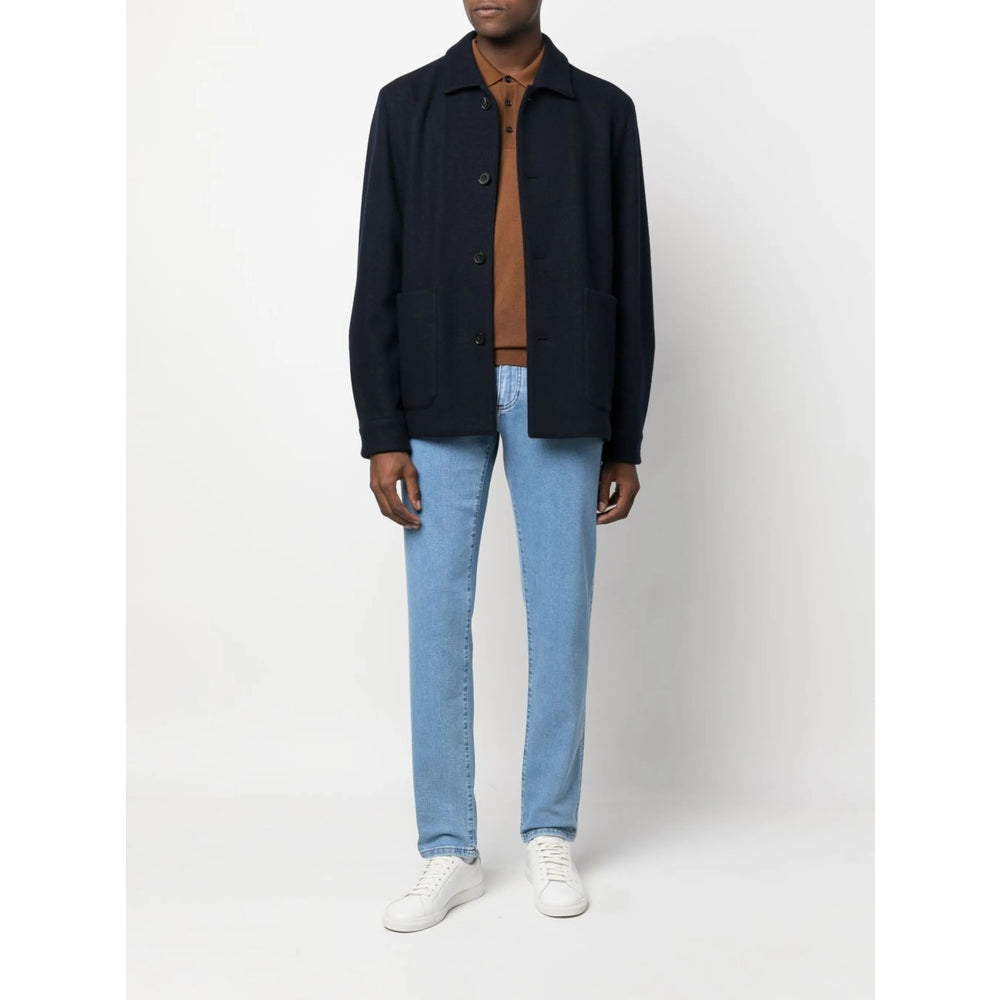 Zegna Blue Jackets - Shirt Jackets Men