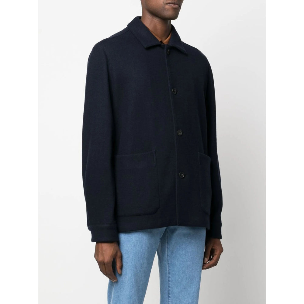 Zegna Blue Jackets - Shirt Jackets Men