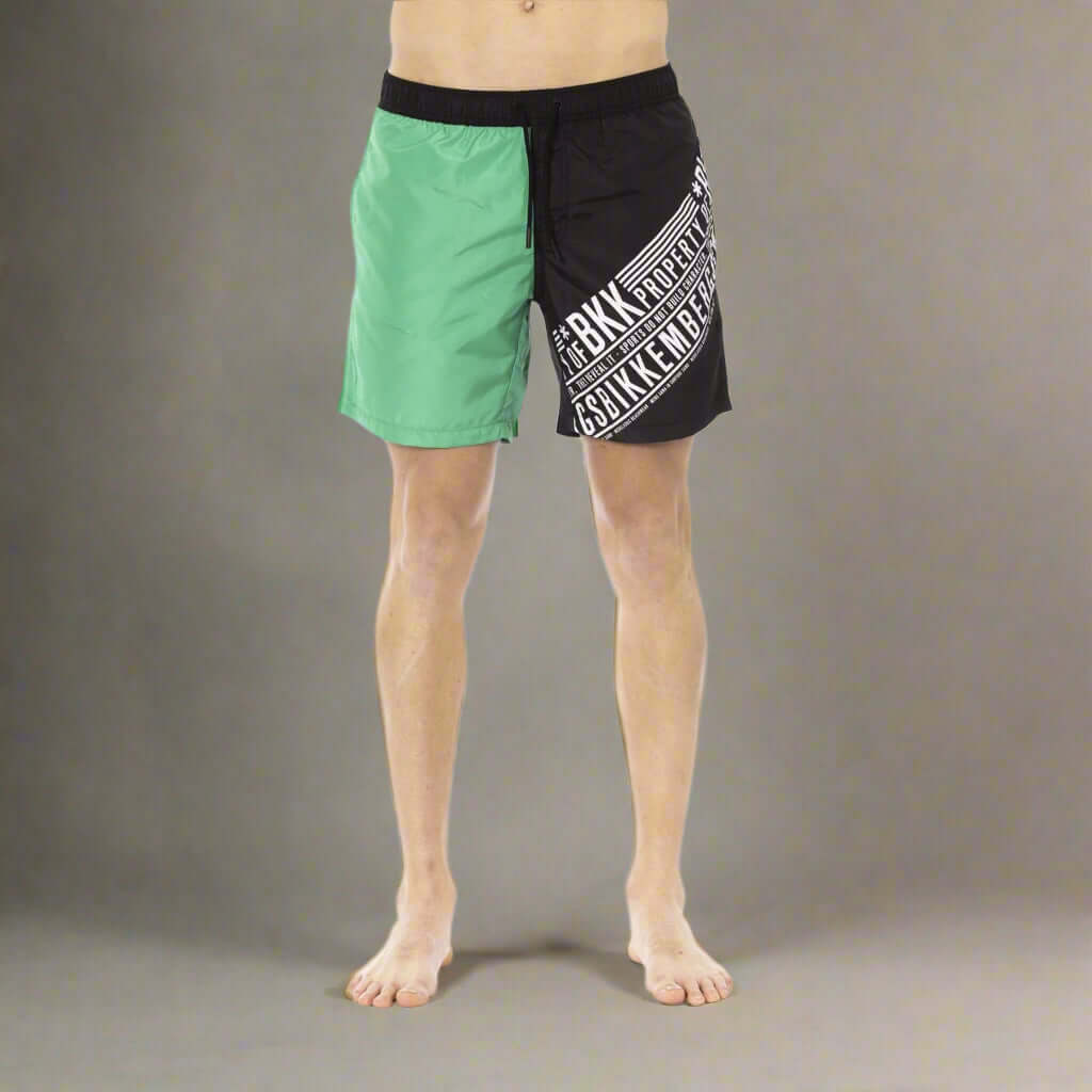Men’s Bikkembergs beachwear and swimwear collection at STORE 7994 featuring modern swim trunks and sporty beach styles for summer.