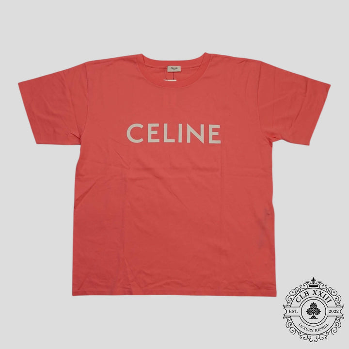 Celine Homme Logo Tee in Pink