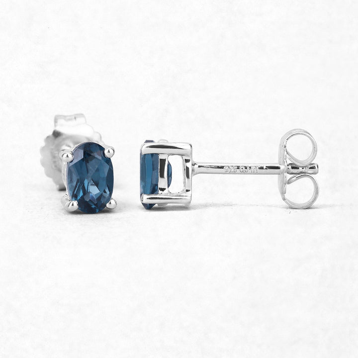1.08 Carat Genuine London Blue Topaz .925 Sterling Silver Earrings