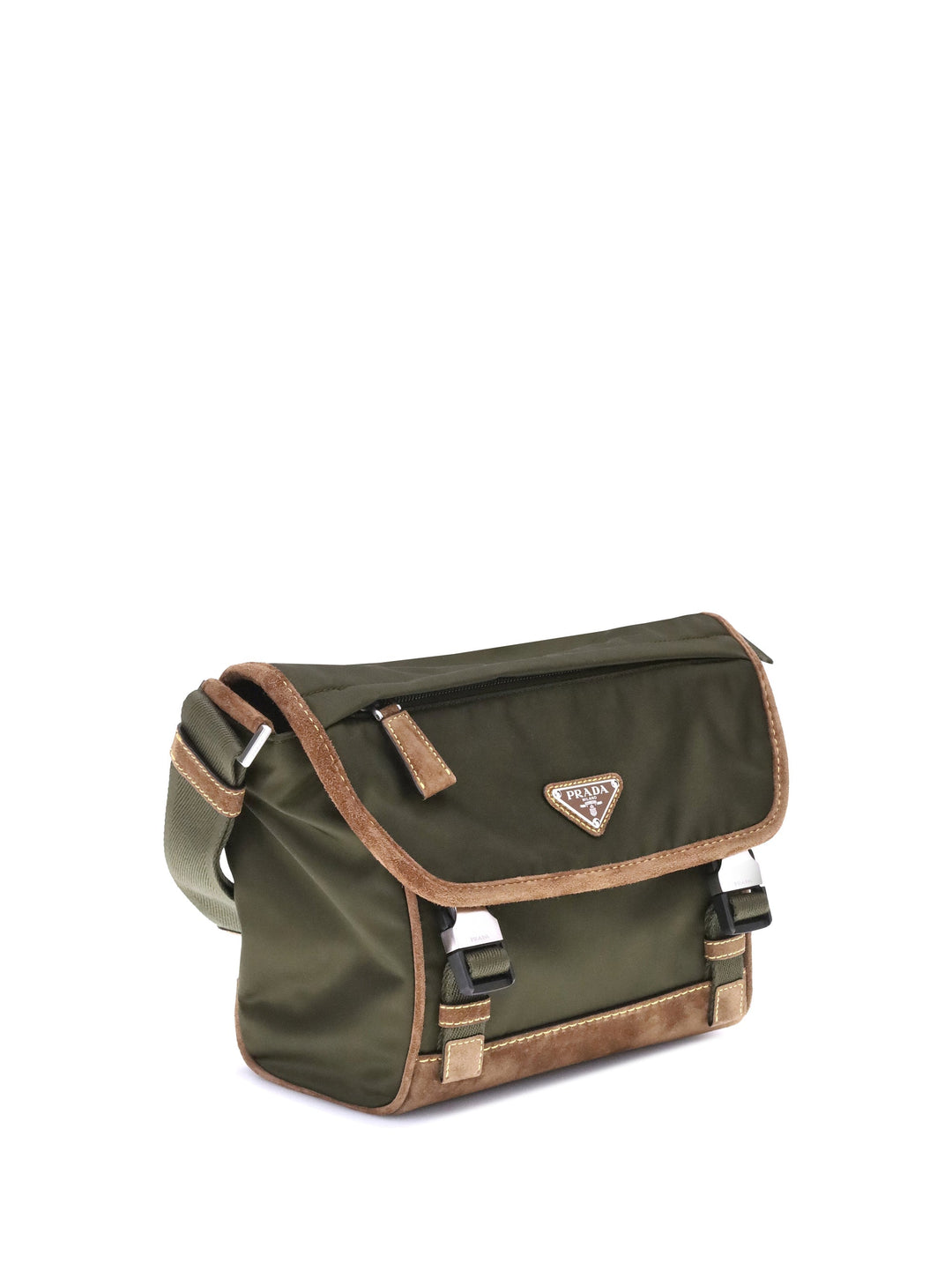 Prada Men Re-Nylon And Leather Medium Shoulder Bag