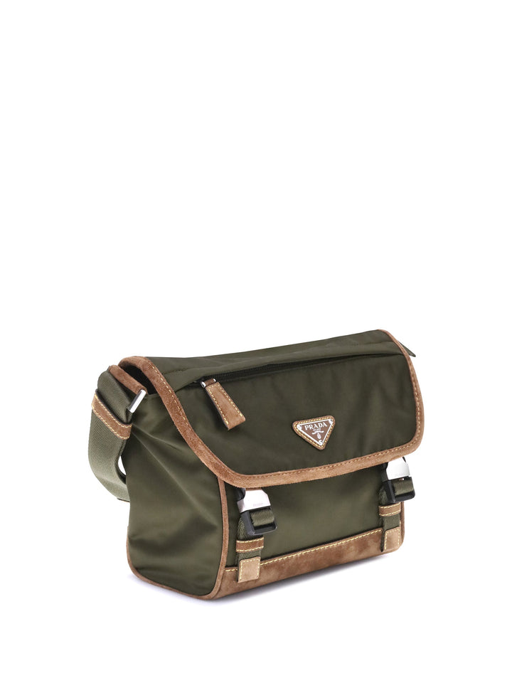 Prada Men Re-Nylon And Leather Medium Shoulder Bag