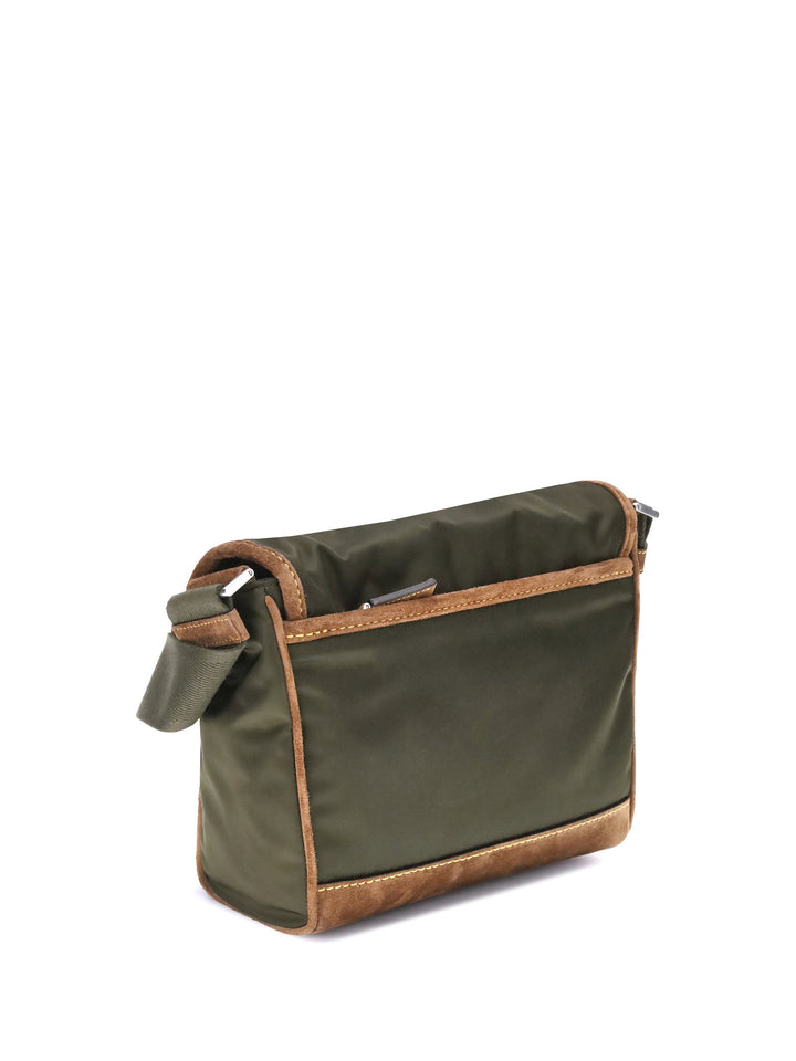 Prada Men Re-Nylon And Leather Medium Shoulder Bag