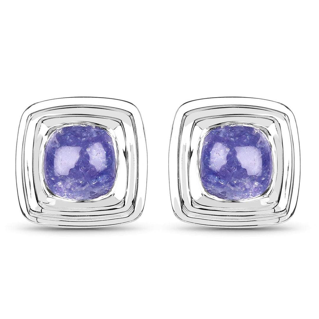 4.74 Carat Genuine Tanzanite .925 Sterling Silver Earrings