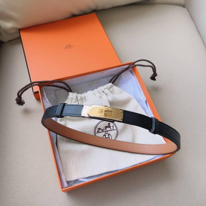 Hermes Men Gold Buckle Belt &