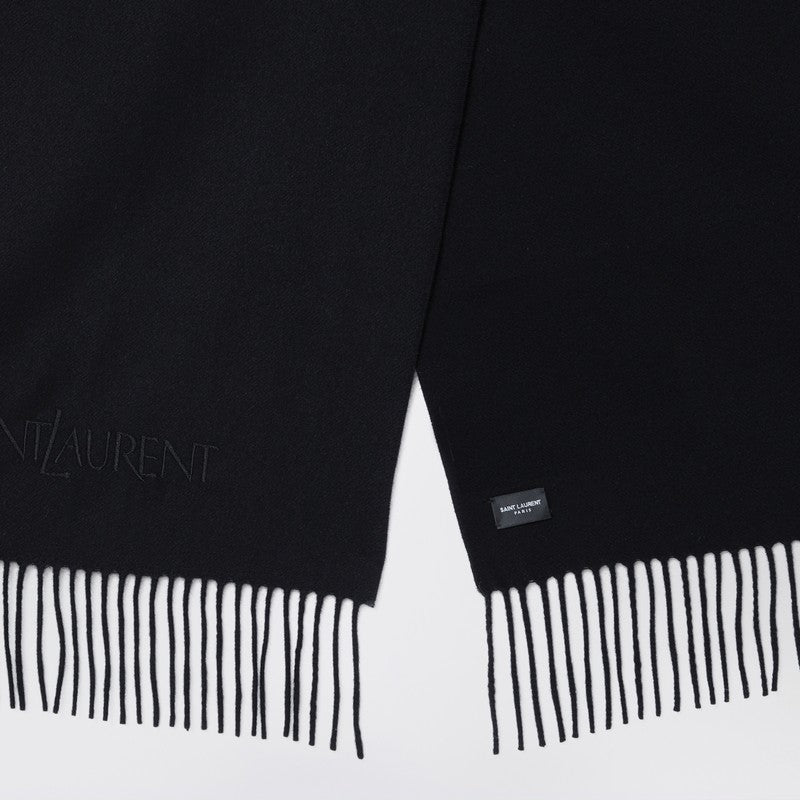 Saint Laurent Black Cashmere Scarf Men