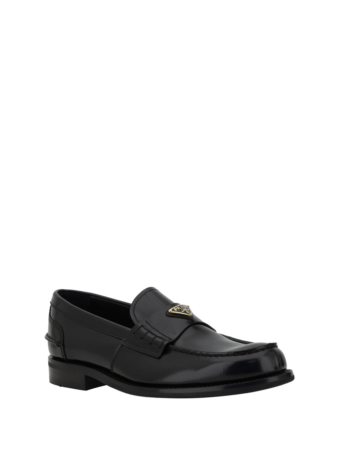 Prada Men Triangular Plaque Loafers