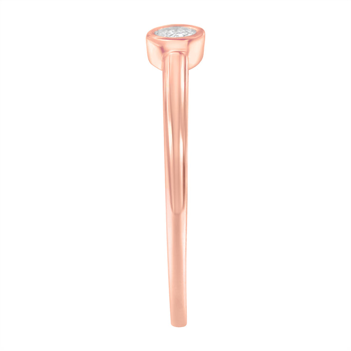 14K Rose Gold Plated .925 Sterling Silver Miracle Set Diamond Ring (1/20 Cttw, J-K Color, I1-I2 Clarity) - Size 6
