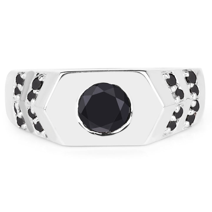 1.53 Carat Genuine Black Diamond .925 Sterling Silver Ring
