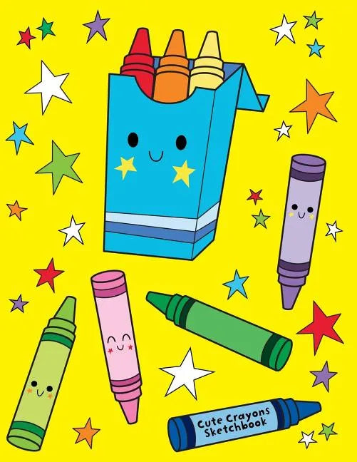 Cute Crayons Sketchbook: Jumbo Drawing Pad For Sketching, Doodling And Coloring - Paperback