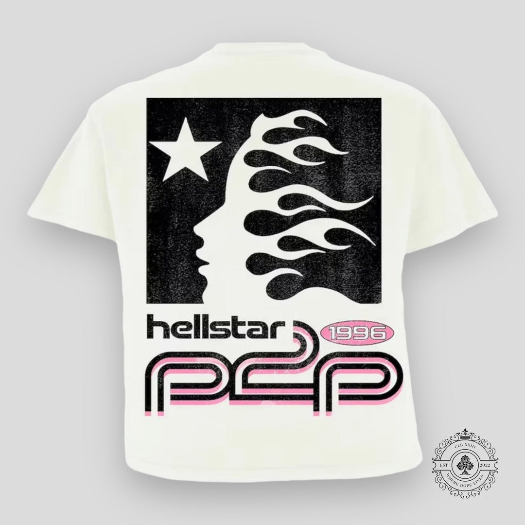 Hellstar Sport Logo T-Shirt in White/Pink