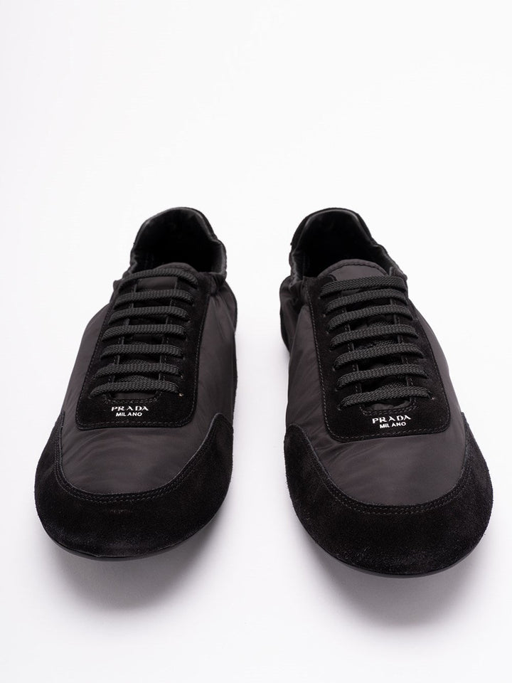 Prada Men `Collapse` Re-Nylon And Suede Sneakers
