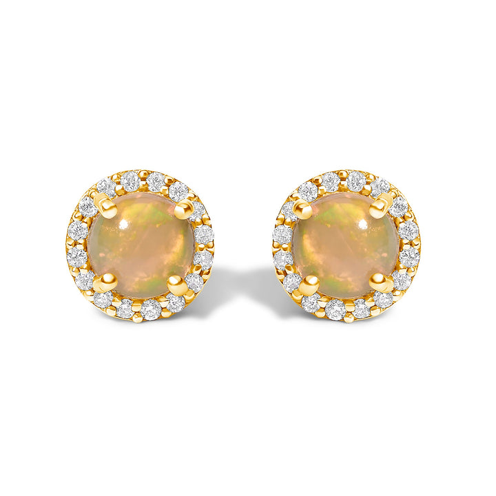 10K White Gold Purple Amethyst and 1/6 Cttw Diamond Halo Stud Earring
