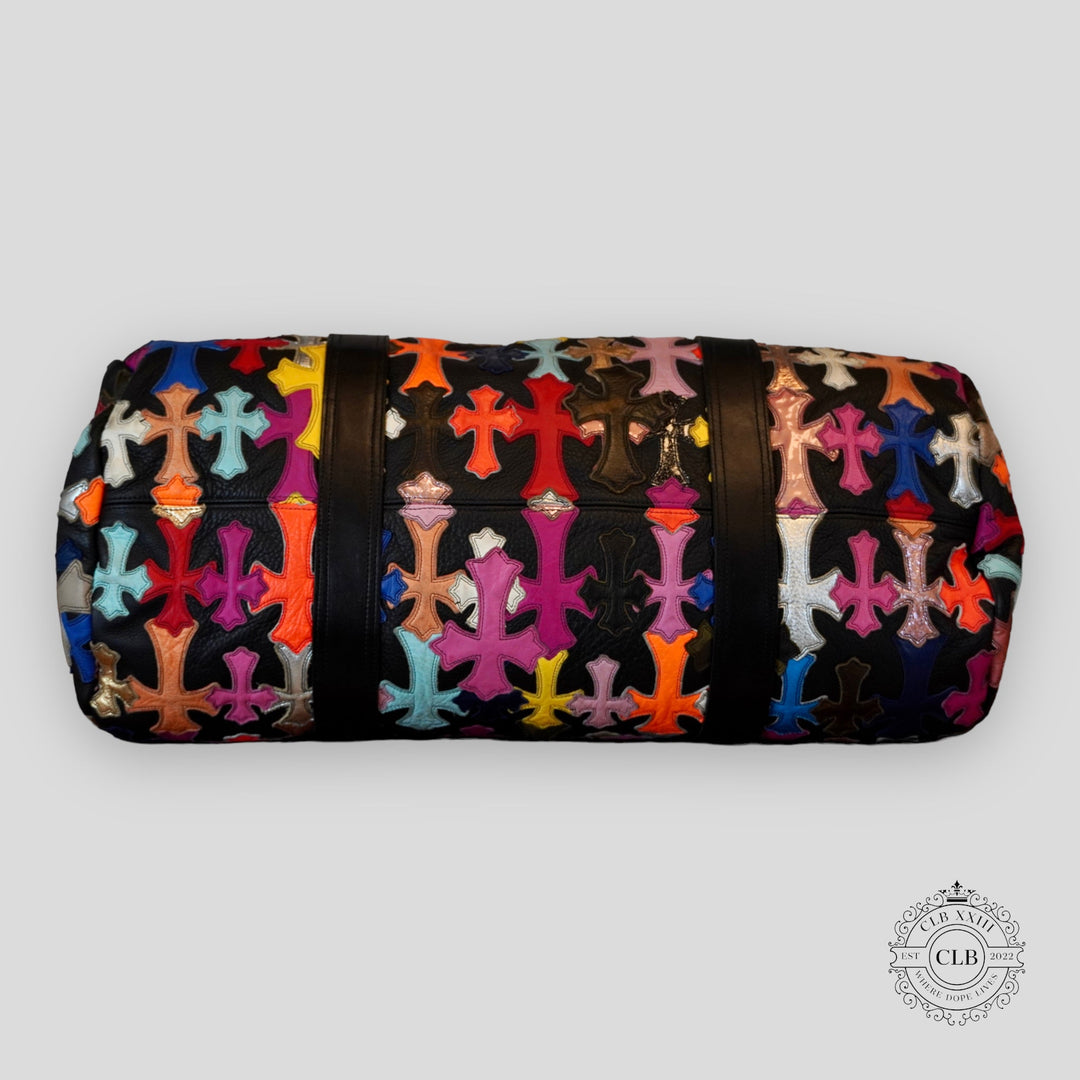 CHROME HEARTS MULTICOLOR CROSS PATCH DUFFLE BAG