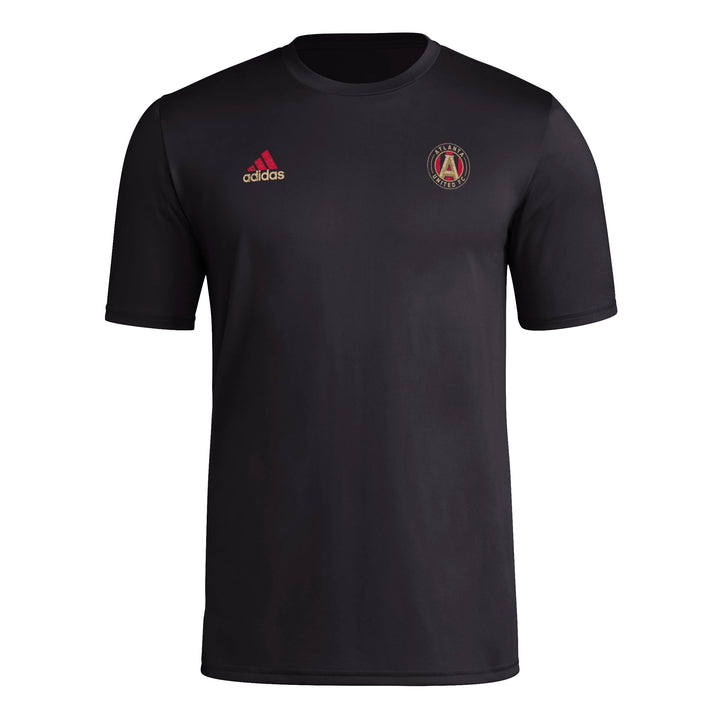adidas Mens FC Short Sleeve Pre-Game T-Shirt Black/Atlanta United Medium