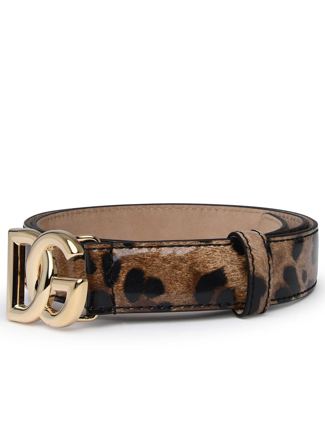 Dolce &amp; Gabbana Two-Color Shiny Leather Belt Women