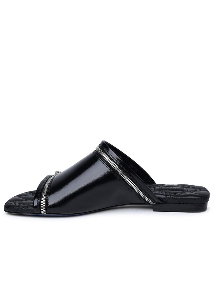 Burberry Black Leather Slippers Women