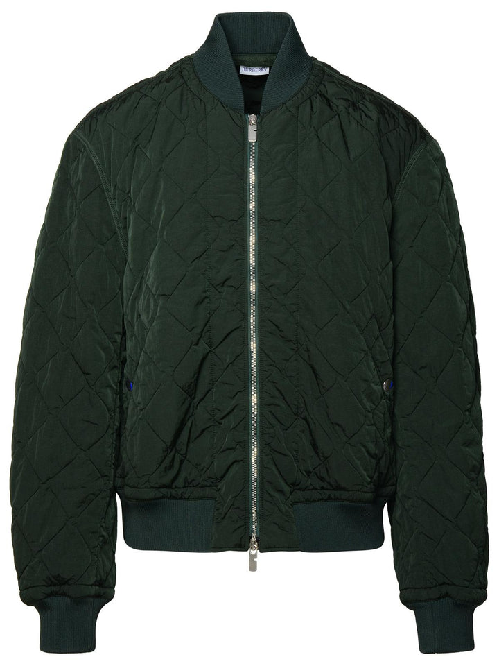 Burberry Bomber Jacket In Green Nylon Men
