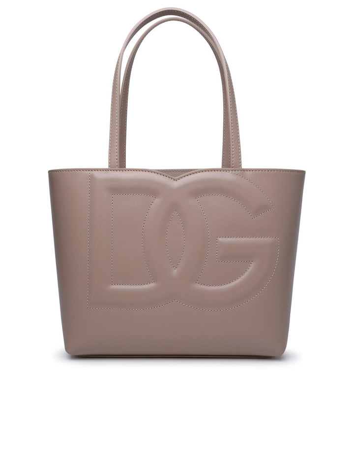 Dolce & Gabbana Small 'Dg' Shopping Bag In Powder Calf Leather Women