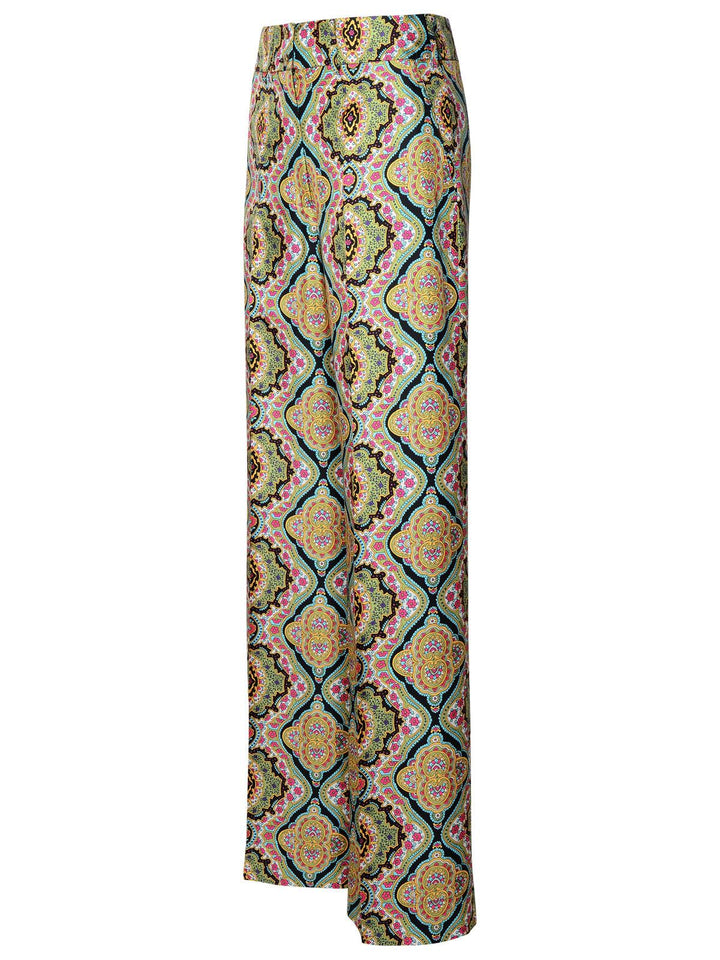 Etro Multi Silk Trousers Women