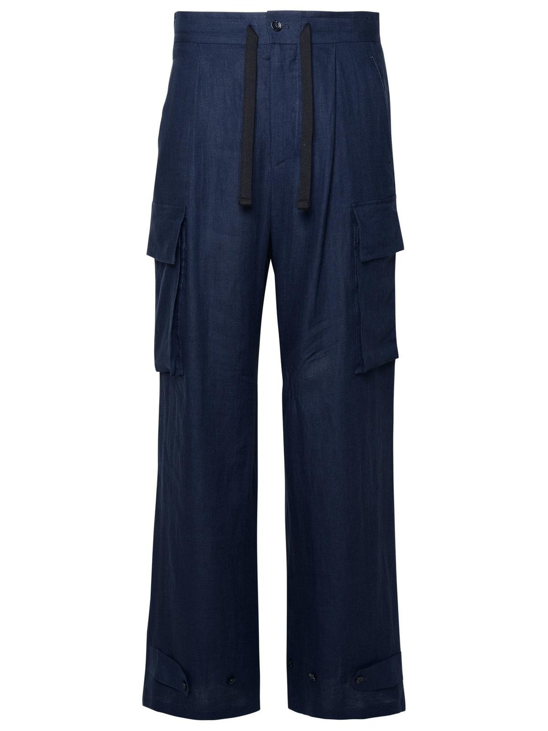 Dolce &amp; Gabbana Blue Linen Cargo Pants