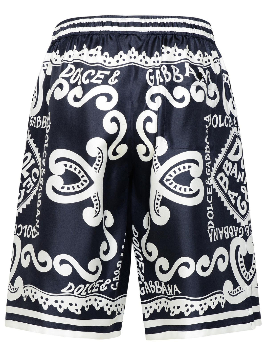 Dolce &amp; Gabbana Bermuda Shorts Navy Silk Joggers