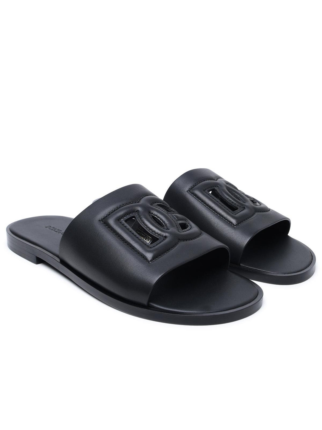 Dolce &amp; Gabbana Black Nappa Slippers