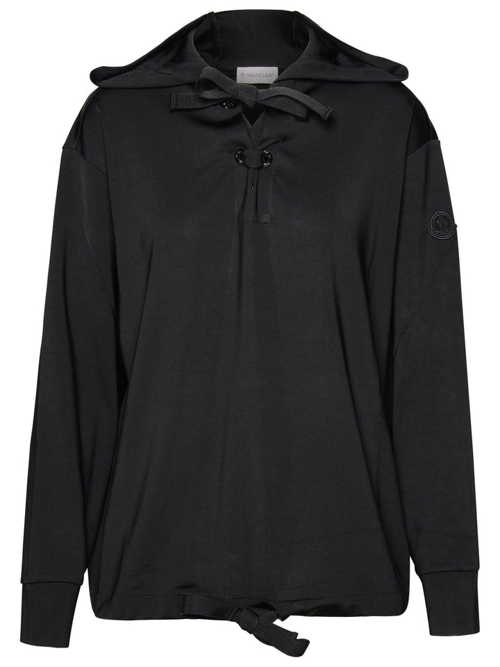 Moncler Black Viscose Hoodie Women