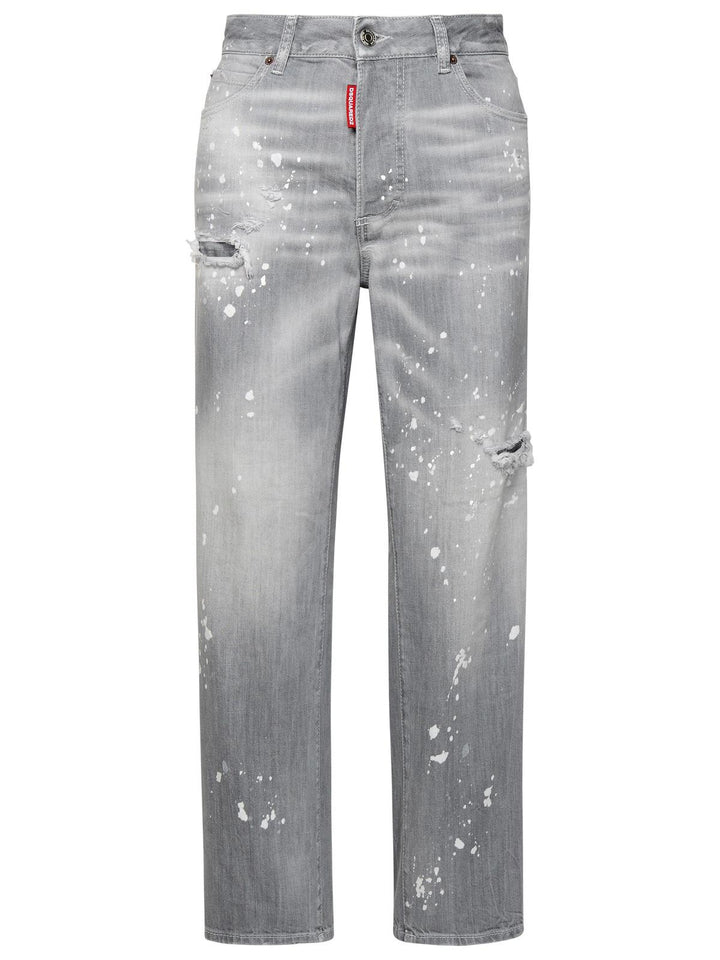 Dsquared2 Grey Cotton Blend Jeans Women